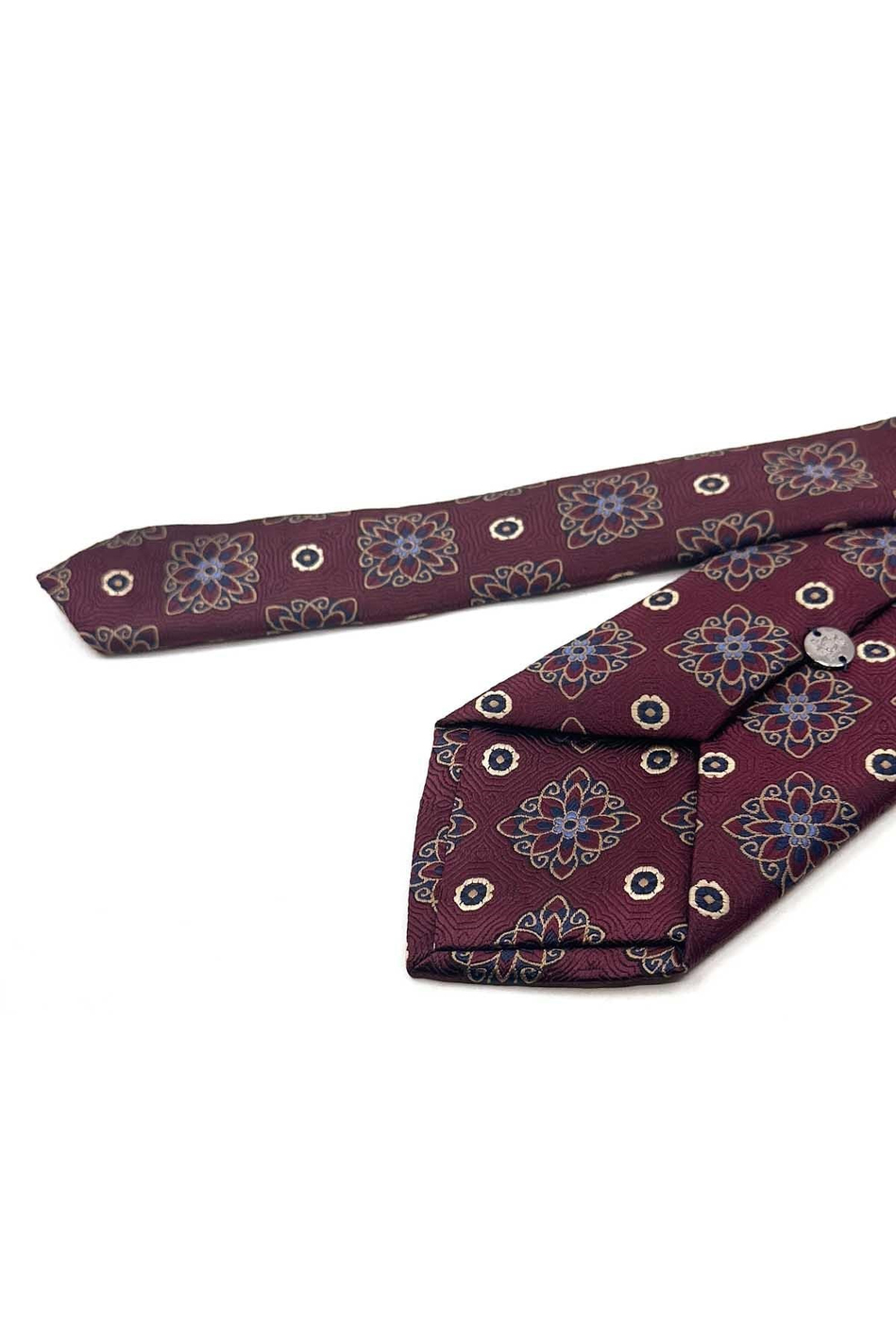 Bordo Motif Desen Mendilli Klasik Kravat KK13739