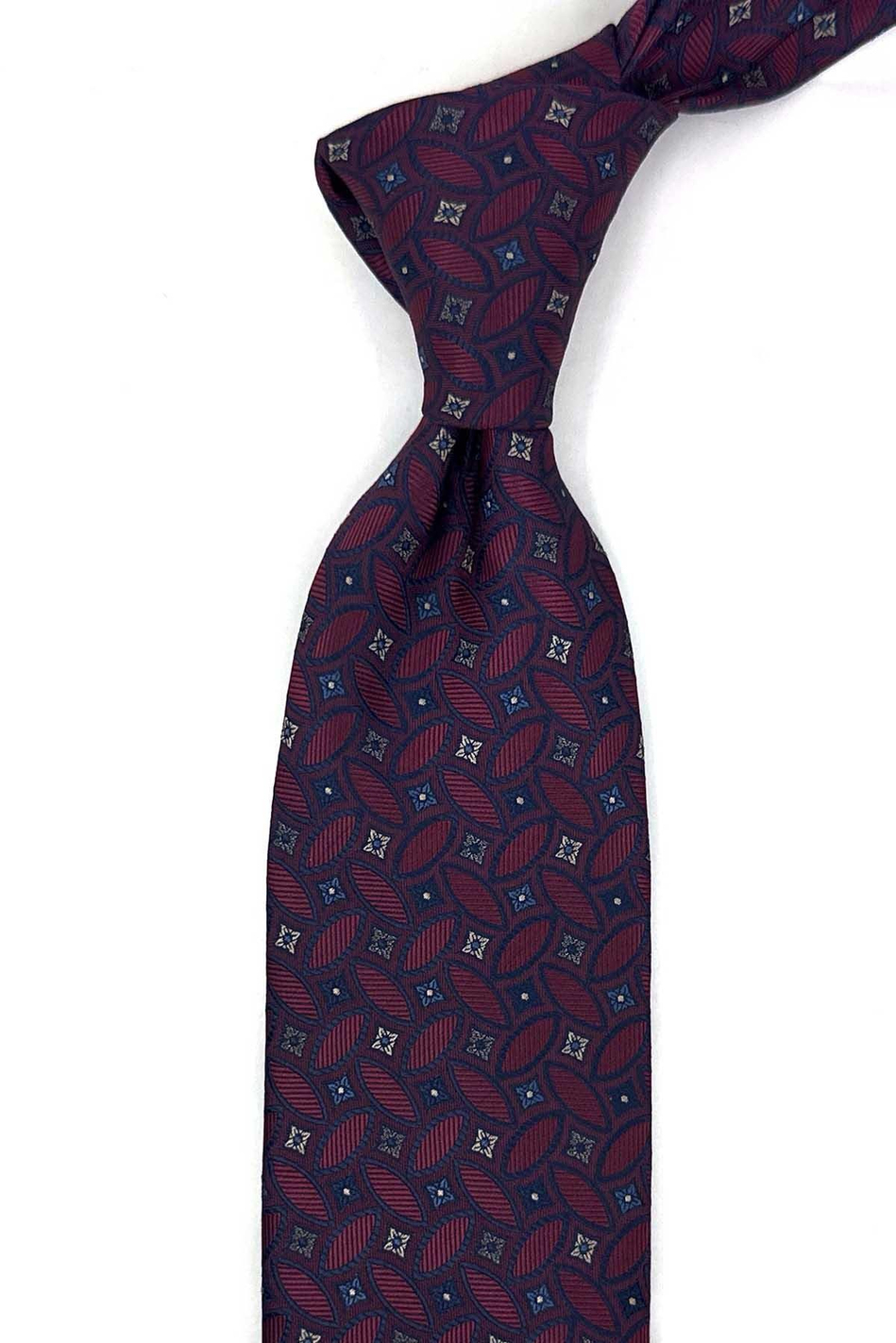 Bordo Motif Desen Mendilli Klasik Kravat KK13983