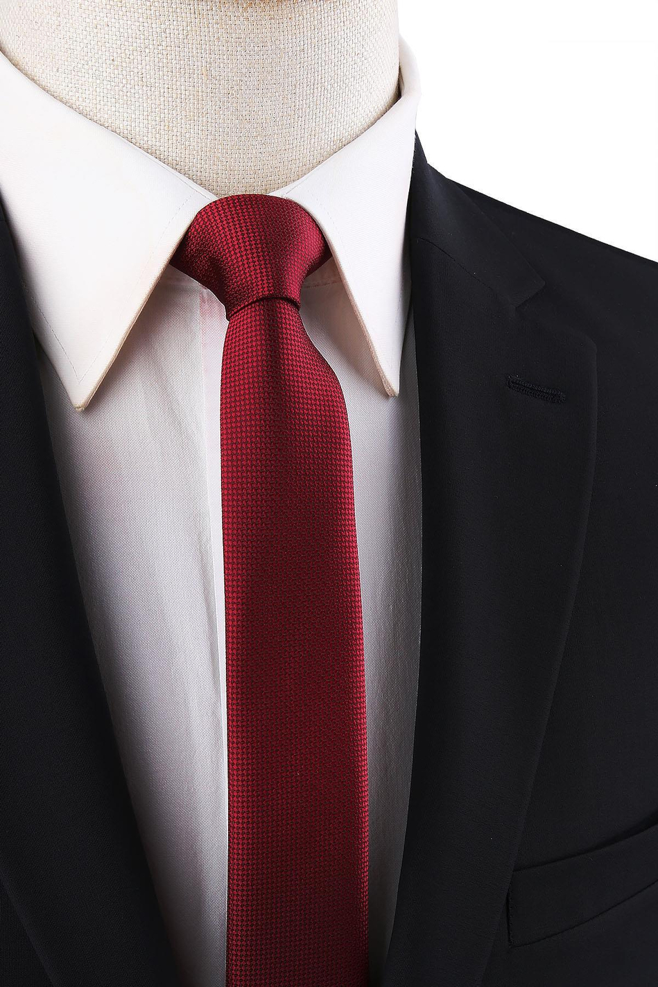 Bordo Nokta Desen Çok İnce Kravat UST188