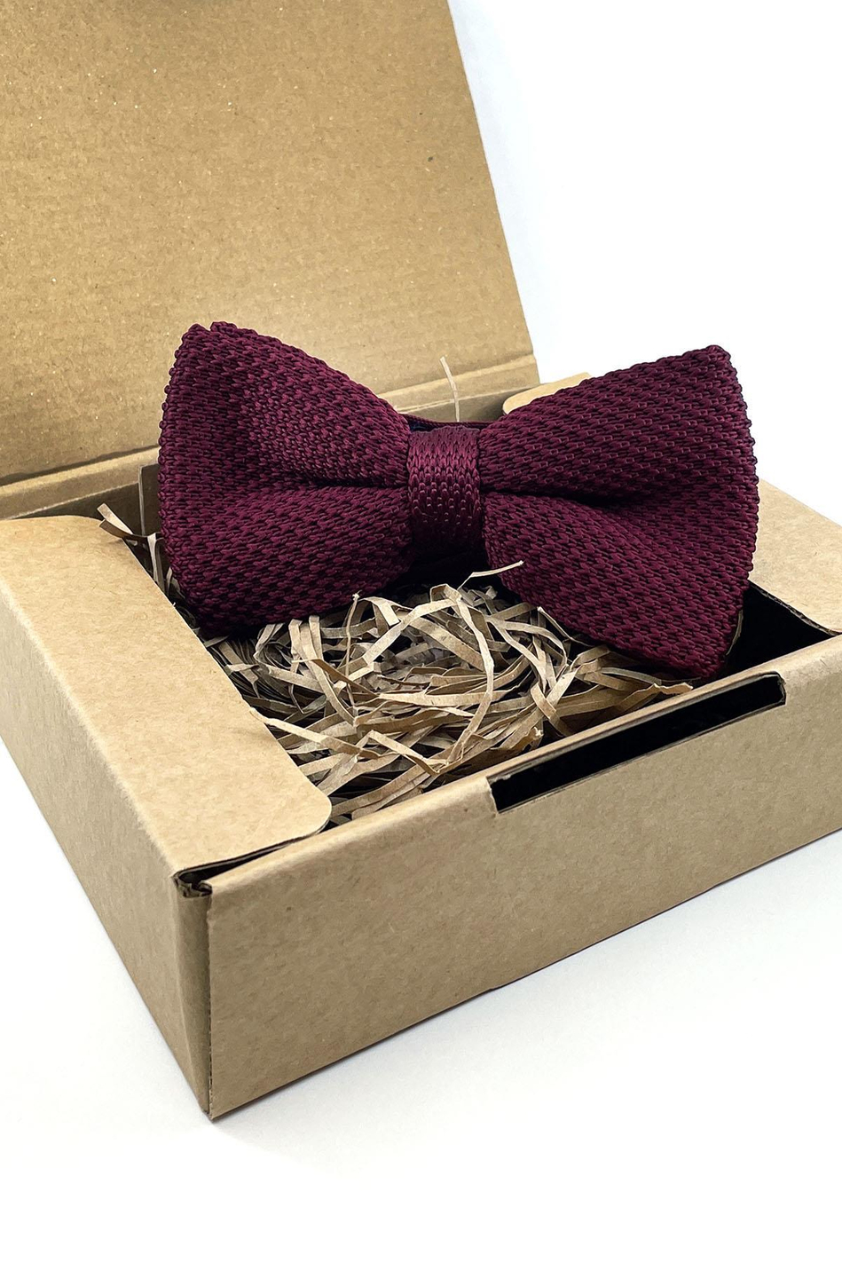 Bordo Örgü Düz Papyon ÖR136