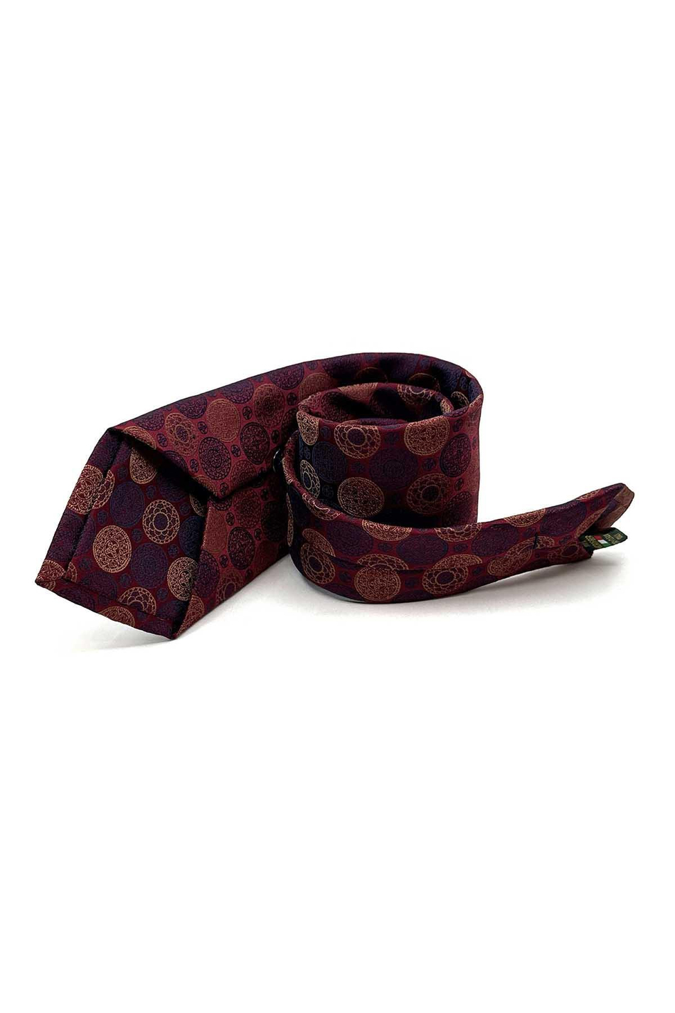 Bordo Puantiye Desen Mendilli Klasik Kravat KK12995