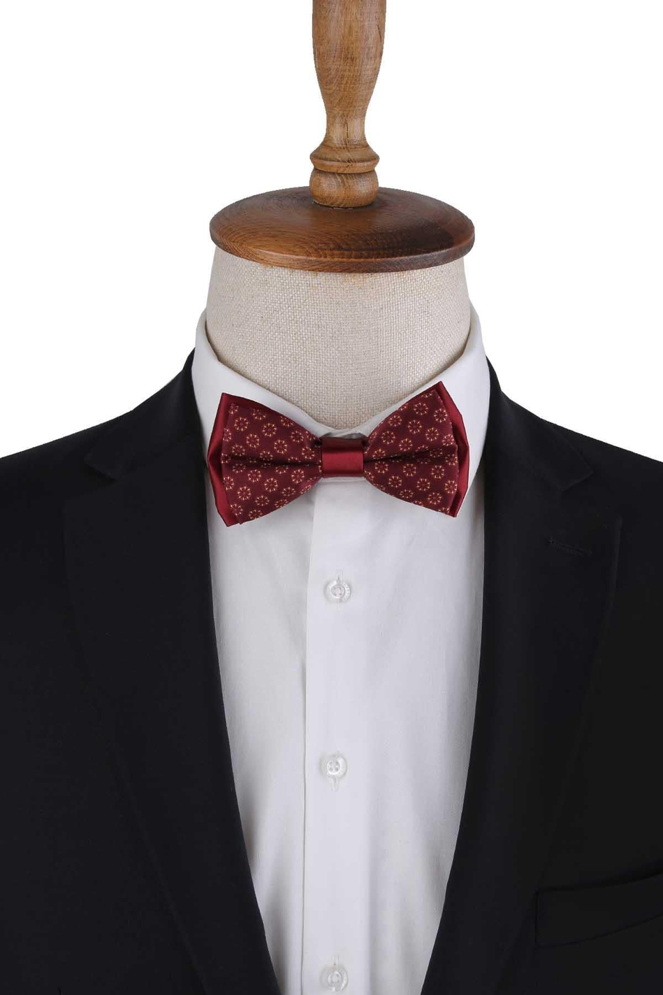 Bordo Puantiye Desen Papyon P1976