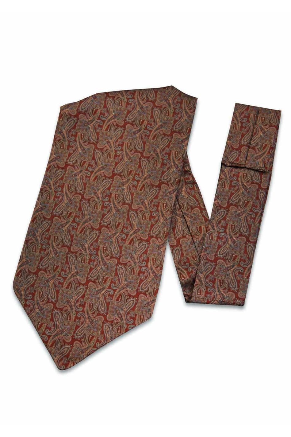 Bordo Şal Desen Ascot Kravat K681