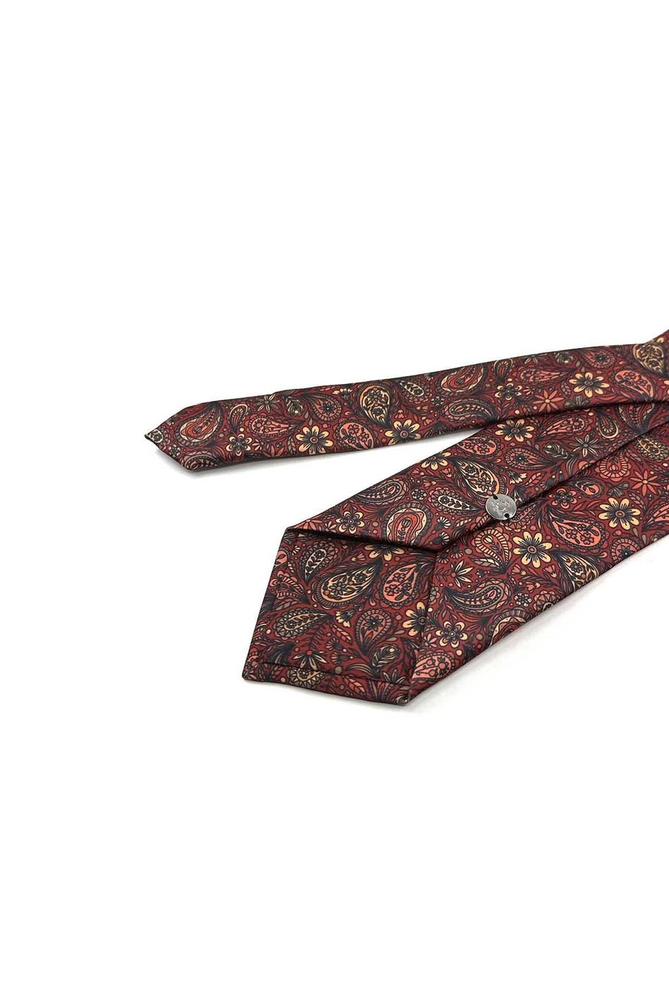 Bordo Şal Desen Baskılı Mendilli Klasik Kravat KK13339