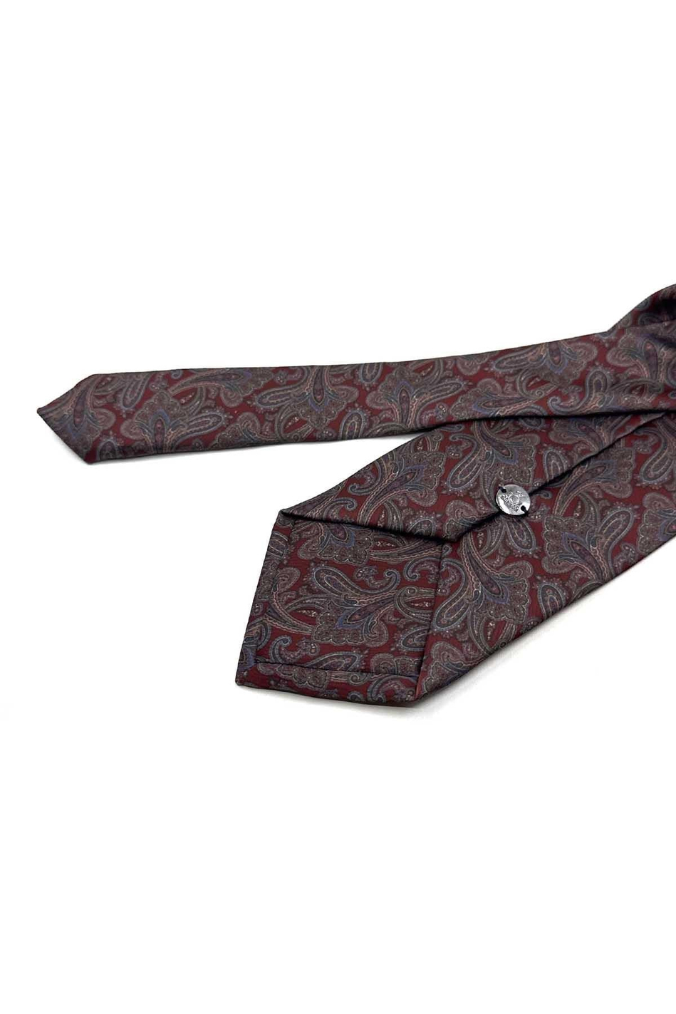Bordo Şal Desen Mendilli Klasik Kravat KK14048