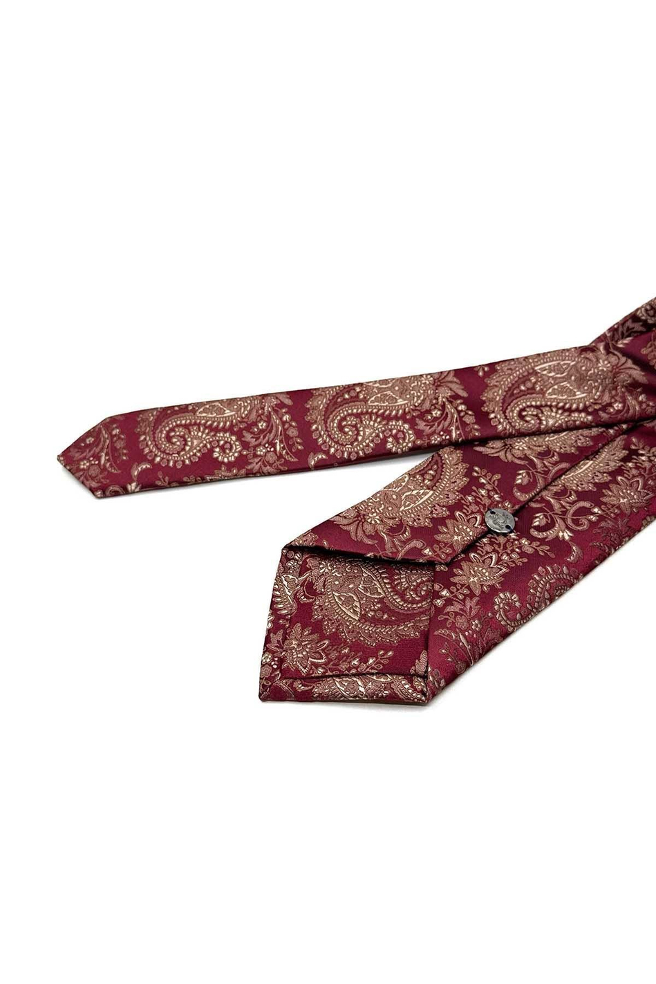 Bordo Şal Desen Mendilli Klasik Kravat KK13119