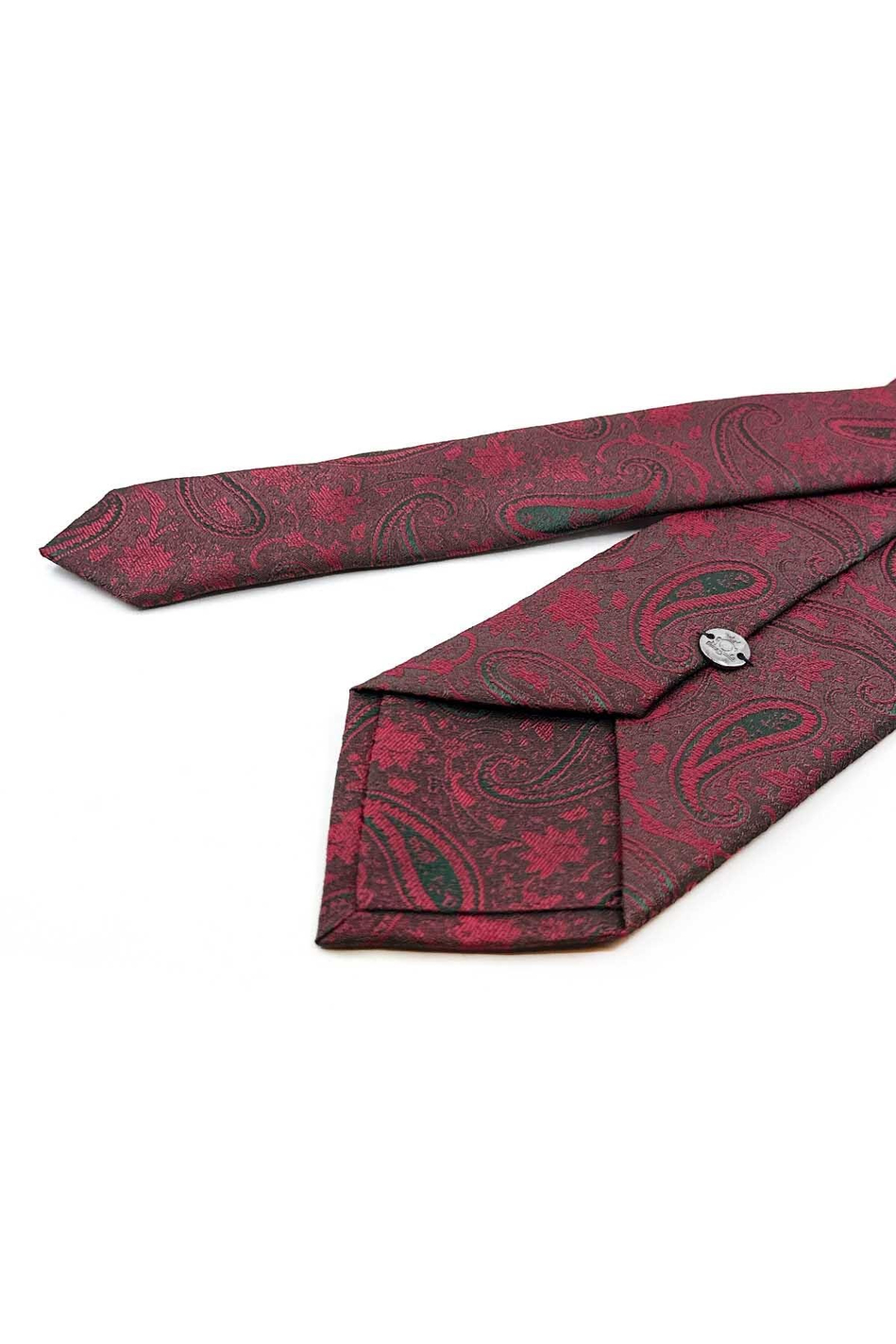Bordo Şal Desen Mendilli Klasik Kravat KK13124