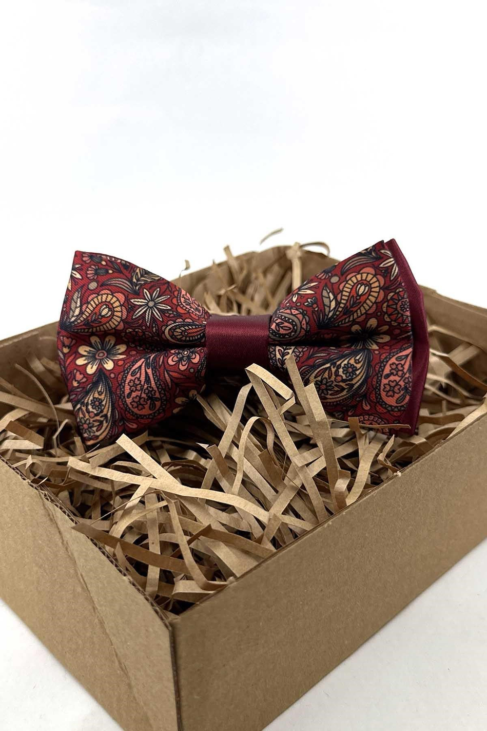 Bordo Şal Desen Papyon P2054