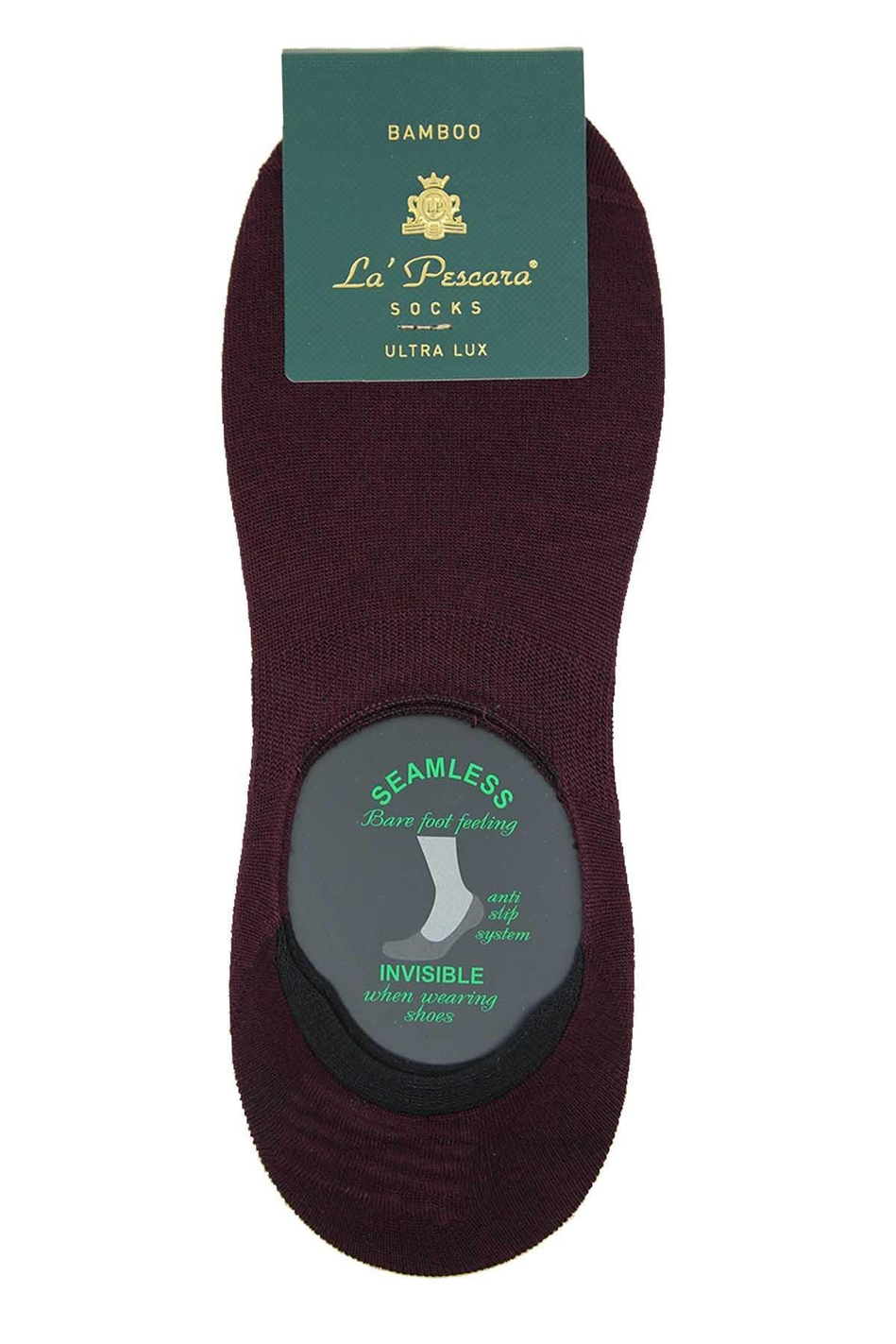 Bordo Ultra Lüks Görünmez Bambu Tekli Erkek Çorap CRP374