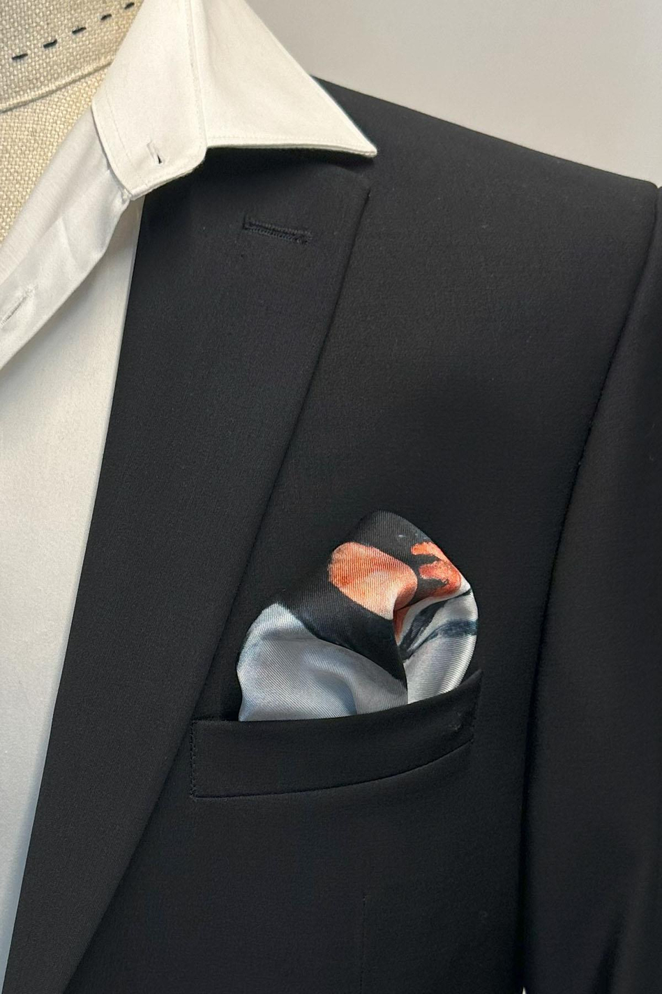 Buz Mavisi Dans Motif Erkek Cep Mendili SPS638-118