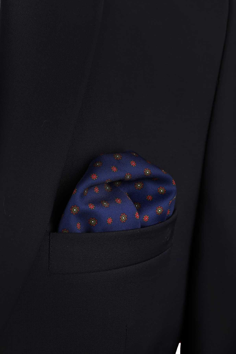 Carbonora Style Lacivert Küçük Desen Piliseli Kravat CRK94