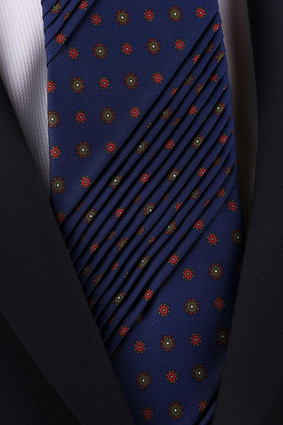 Carbonora Style Lacivert Küçük Desen Piliseli Kravat CRK94
