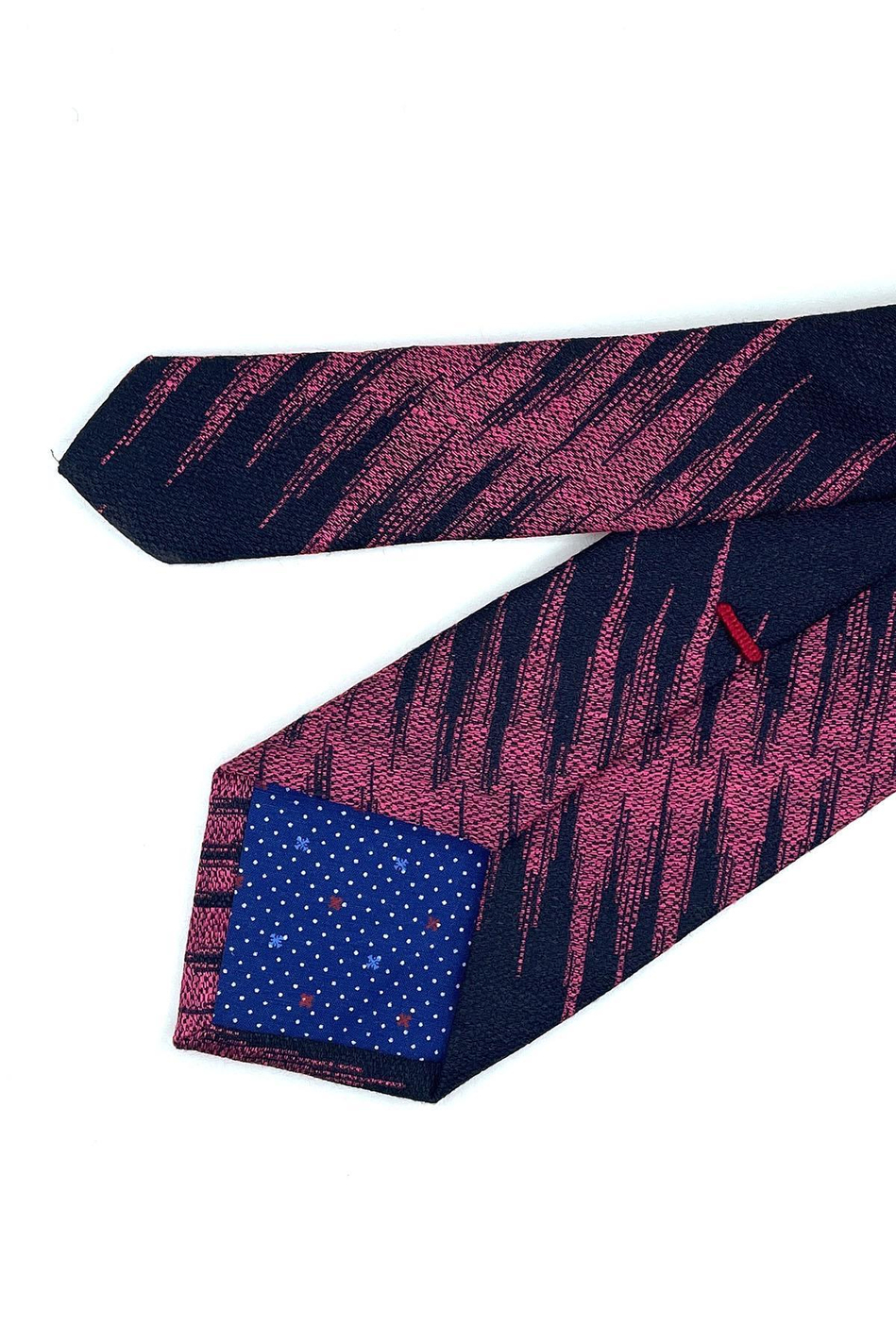 Cerza Style Lacivert - Fuşya Motif Desen İtalyan İpek Kravat İK1200