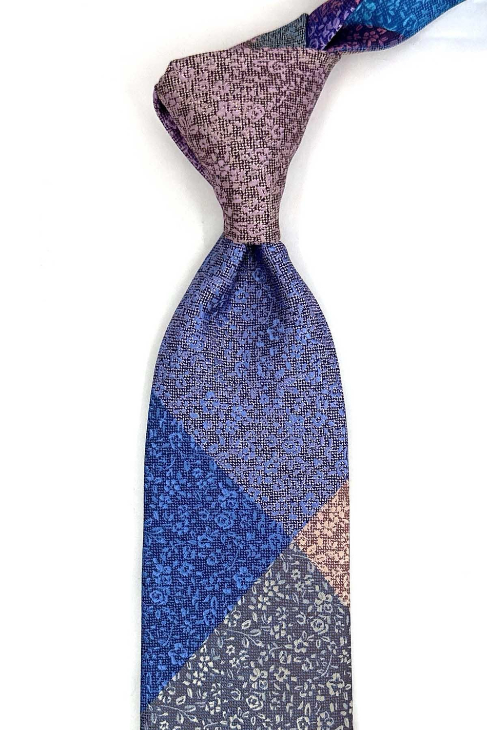 Çiçek Desen Çok Renkli Patchwork Klasik Kravat KK13400