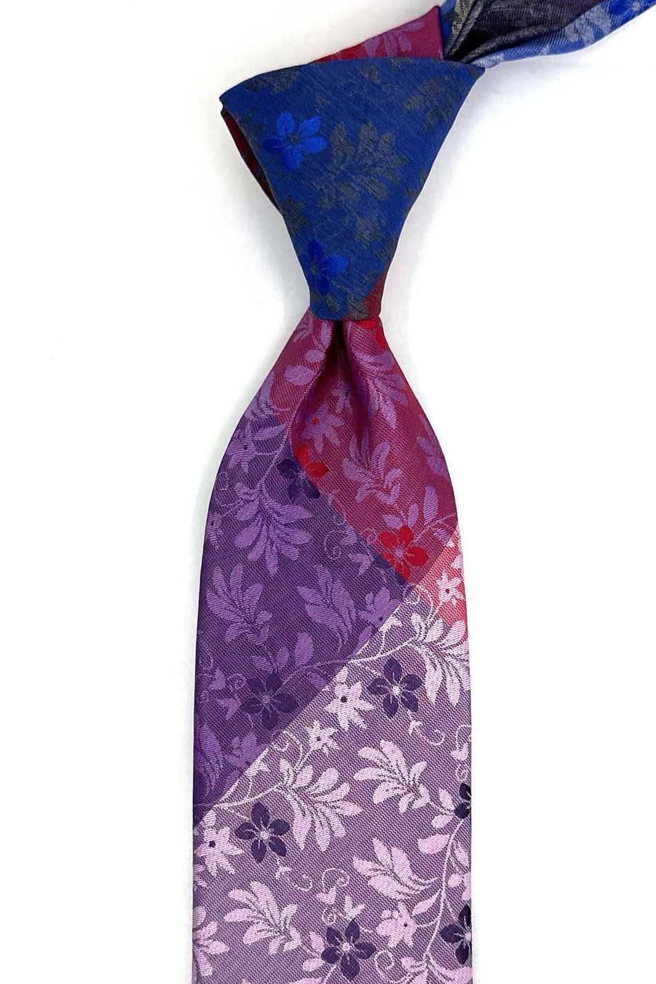 Çiçek Desen Çok Renkli Patchwork Klasik Kravat KK13369