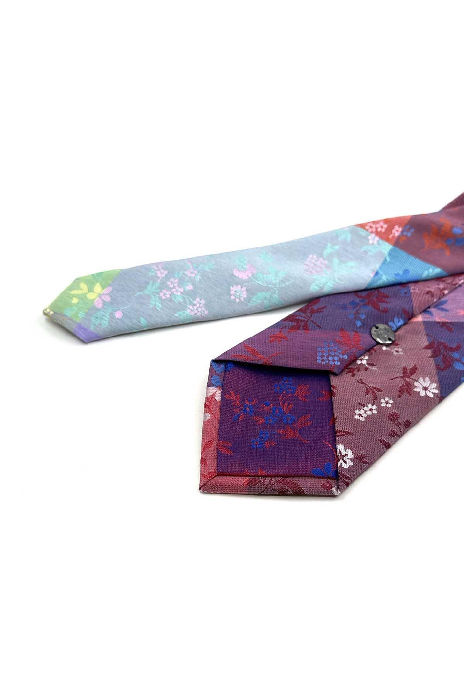 Çiçek Desen Çok Renkli Patchwork Klasik Kravat KK13377