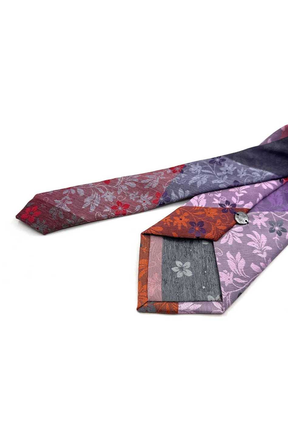 Çiçek Desen Çok Renkli Patchwork Klasik Kravat KK13369