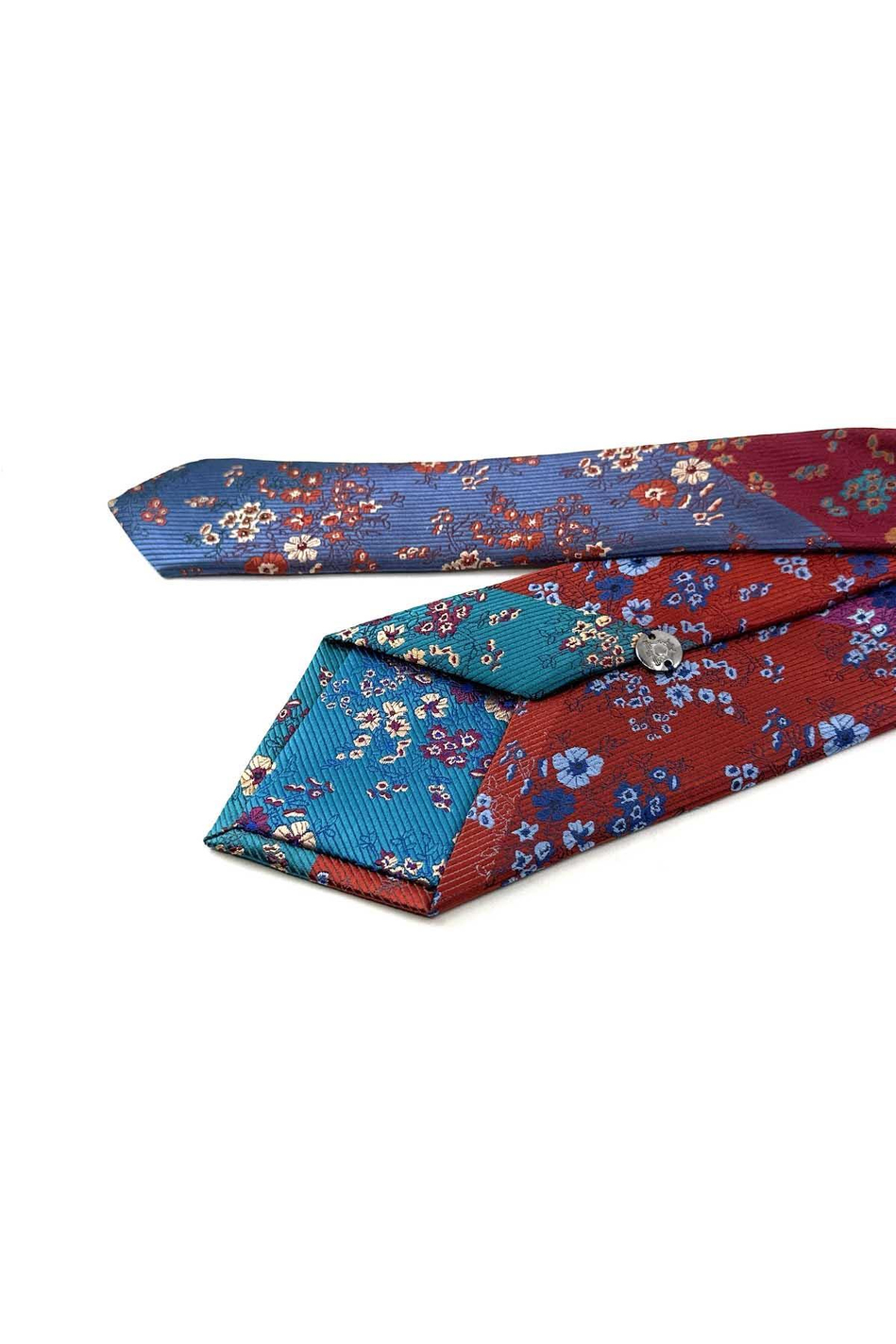 Çiçek Desen Çok Renkli Patchwork Kravat KK13240