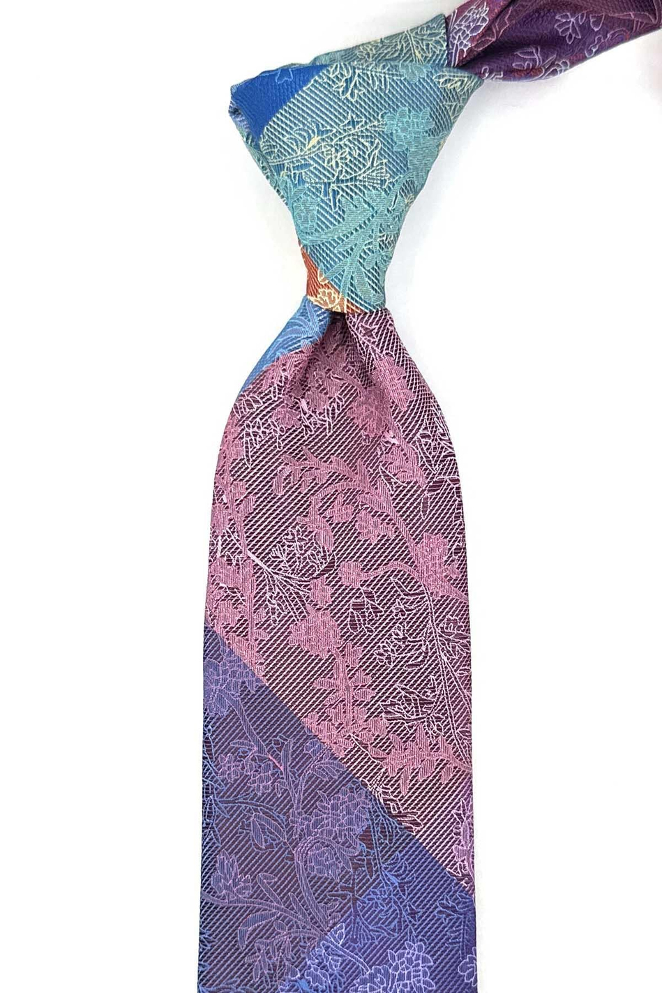 Çiçek Desen Çok Renkli Patchwork Kravat KK13235