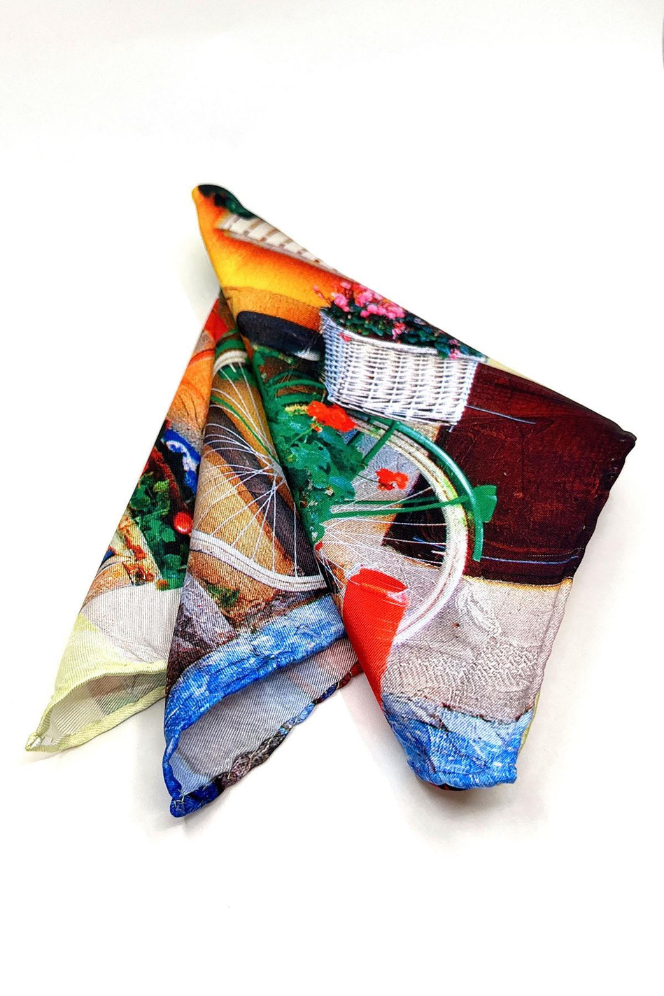 Çok Renkli Bisiklet Motifli Erkek Cep Mendilli SPS593-65