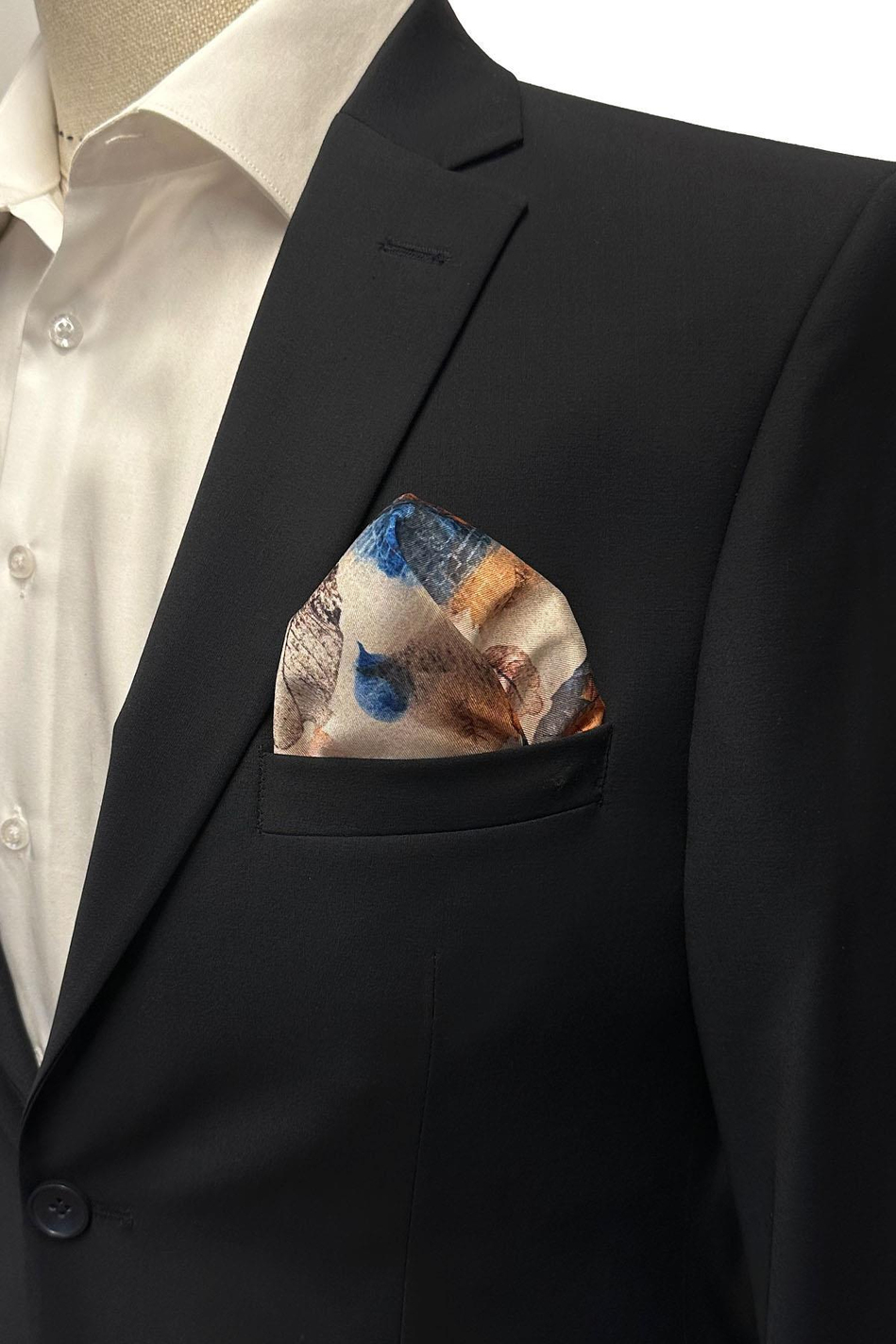 Çok Renkli Çiçek Desen Erkek Cep Mendili SPS600-60