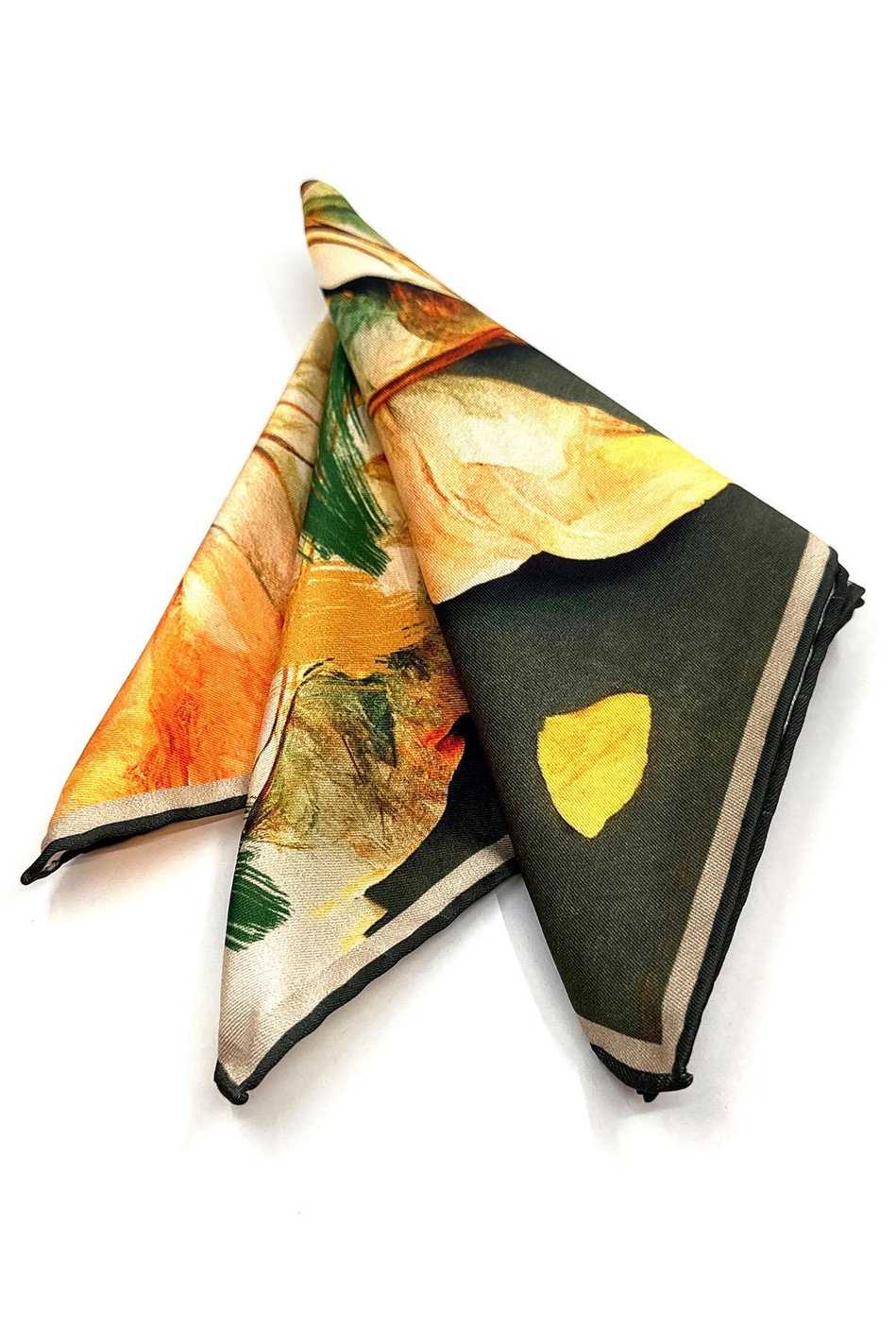 Çok Renkli Çiçek Desen Erkek Cep Mendili SPS589-70