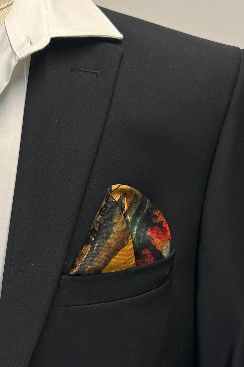 Çok Renkli Doğa Motif Erkek Cep Mendili SPS636-116