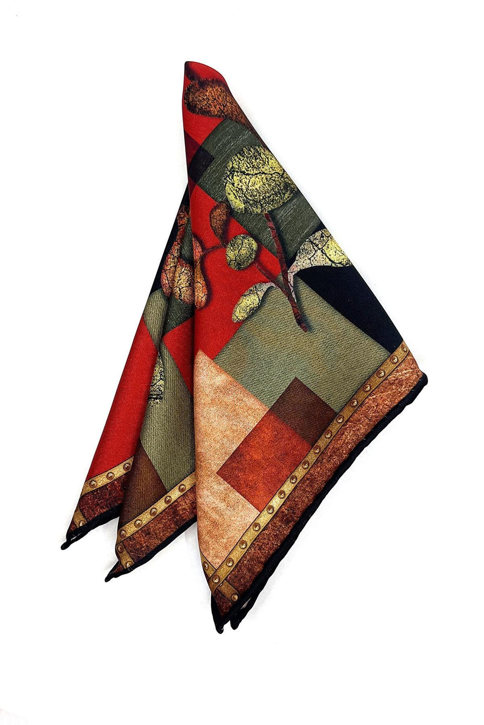 Çok Renkli Kare Desen Erkek Cep Mendili SPS604-68