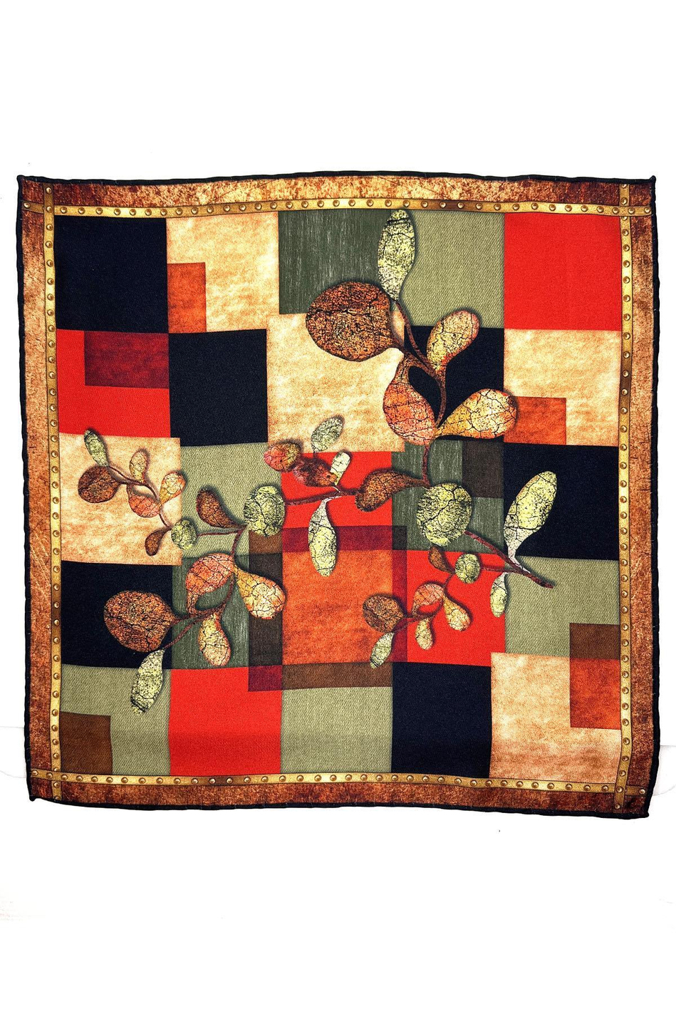 Çok Renkli Kare Desen Erkek Cep Mendili SPS604-68