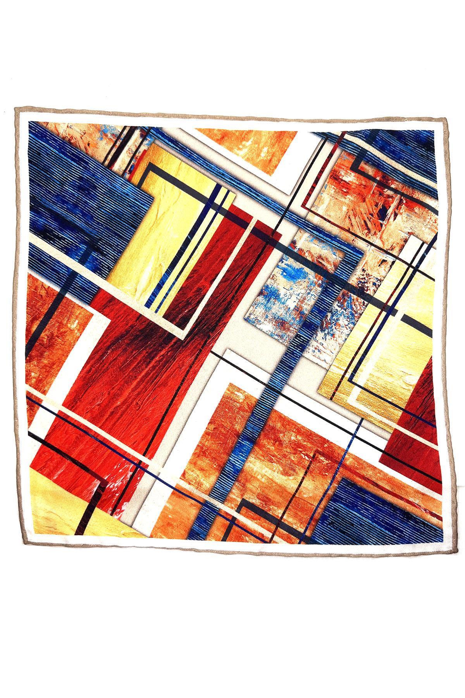 Çok Renkli Kare Desen Erkek Cep Mendili SPS595-63