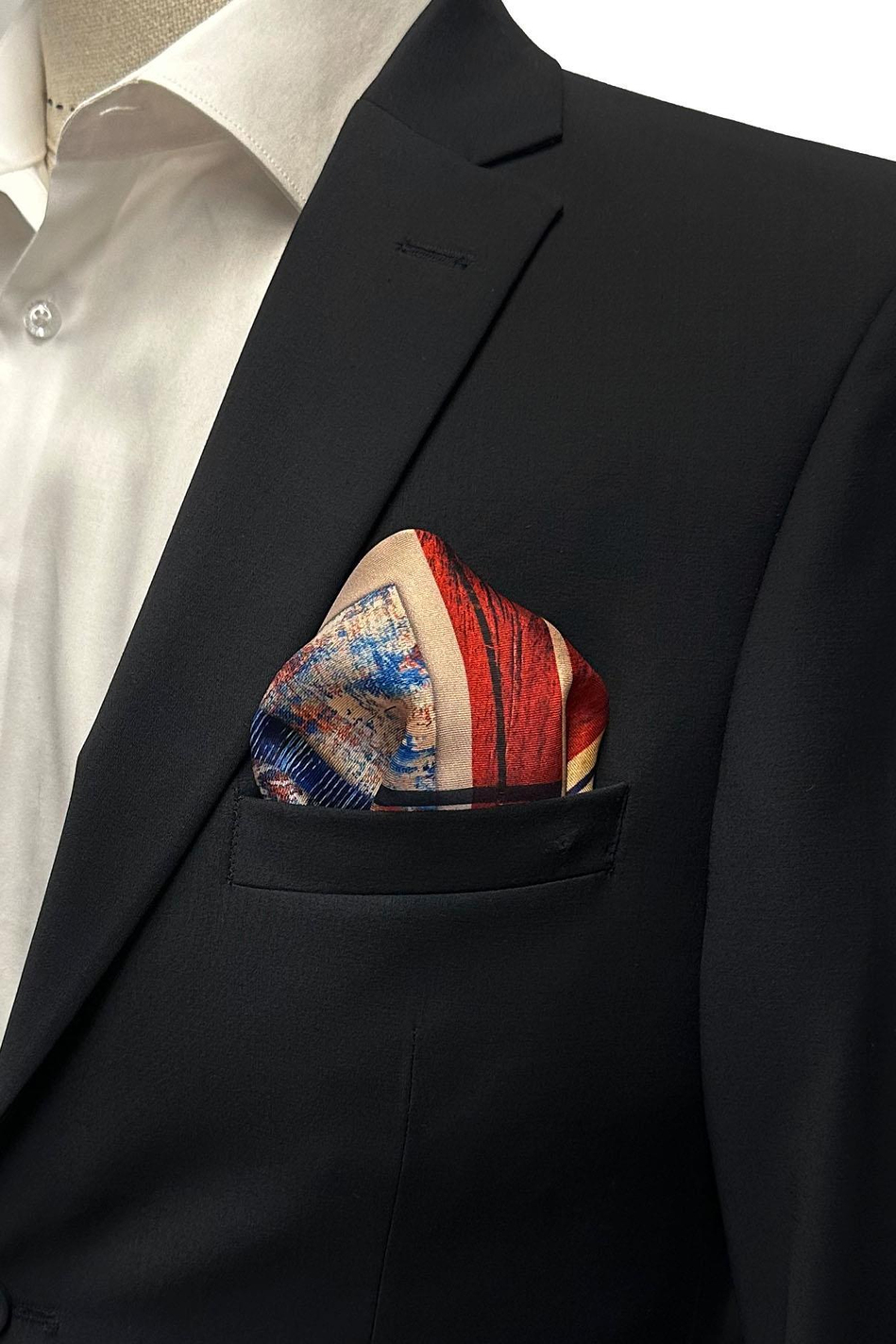 Çok Renkli Kare Desen Erkek Cep Mendili SPS595-63