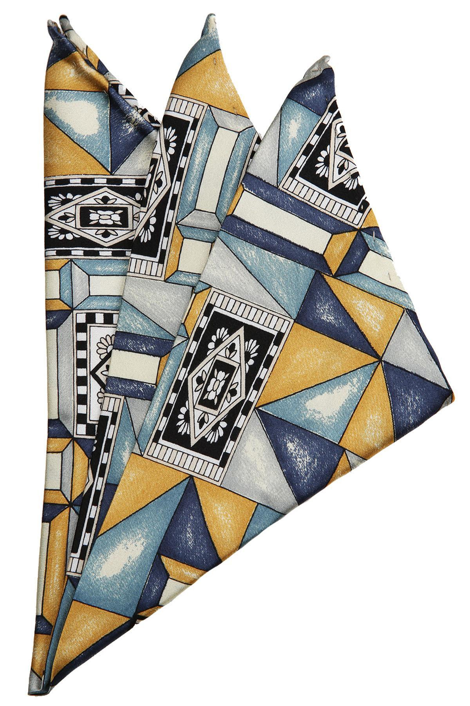 Çok Renkli Motif Baskılı İpek Mendil SPS412