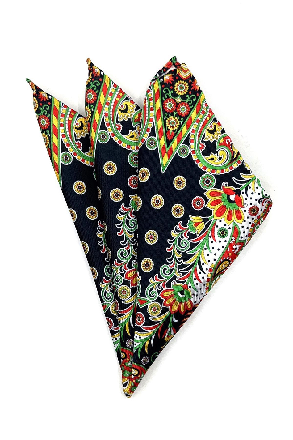 Çok Renkli Motif Desen Erkek Cep Mendili SPS539-19