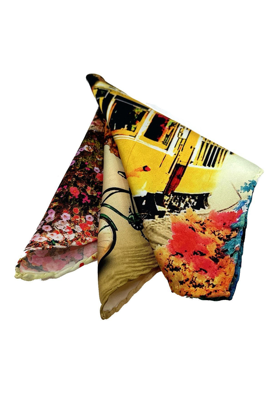 Çok Renkli Motif Desen Erkek Cep Mendili SPS633-113