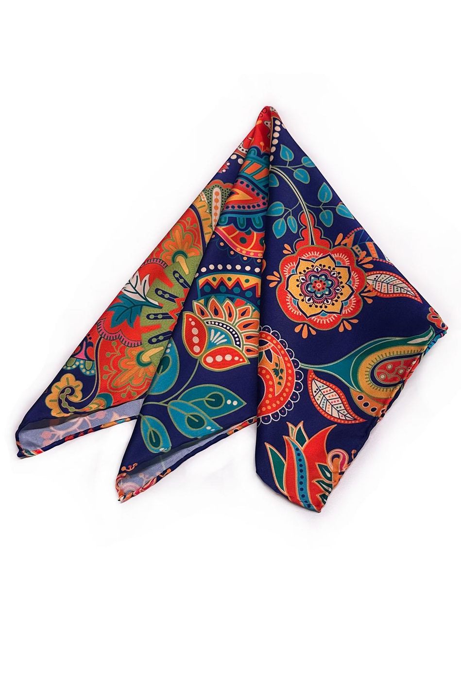 Çok Renkli Motif Desen Fular Bandana 55-55 cm KDNF30