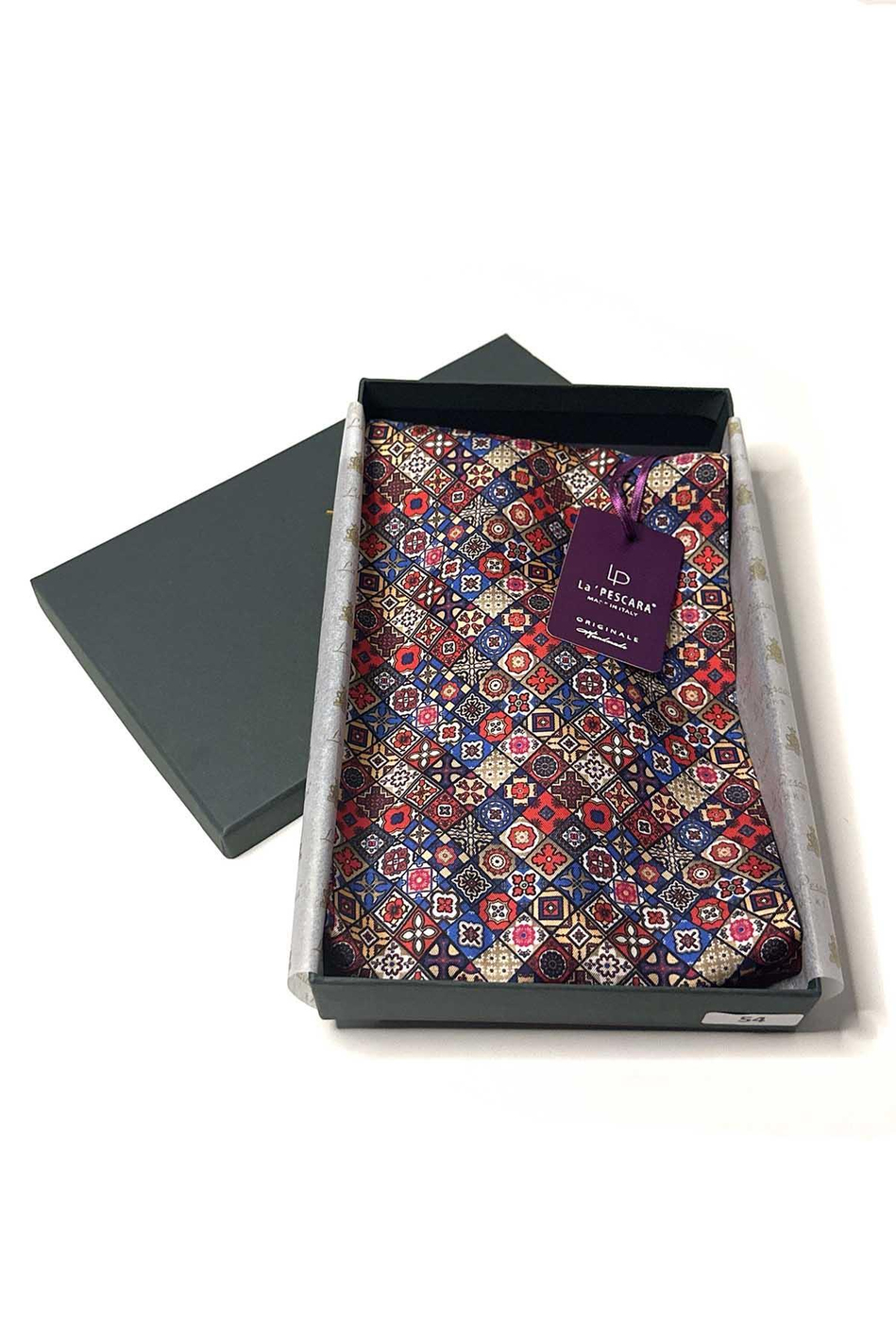 Çok Renkli Motif Desen İtalyan İpek Erkek Ascot K616