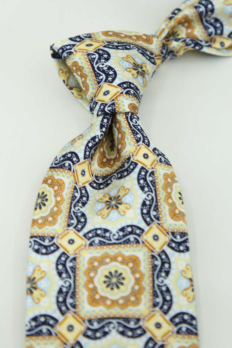 Çok Renkli Motif Desen İtalyan İpek Kravat İK2534