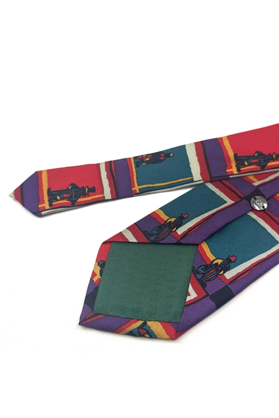 Çok Renkli Motif Desen İtalyan İpek Kravat İK2585