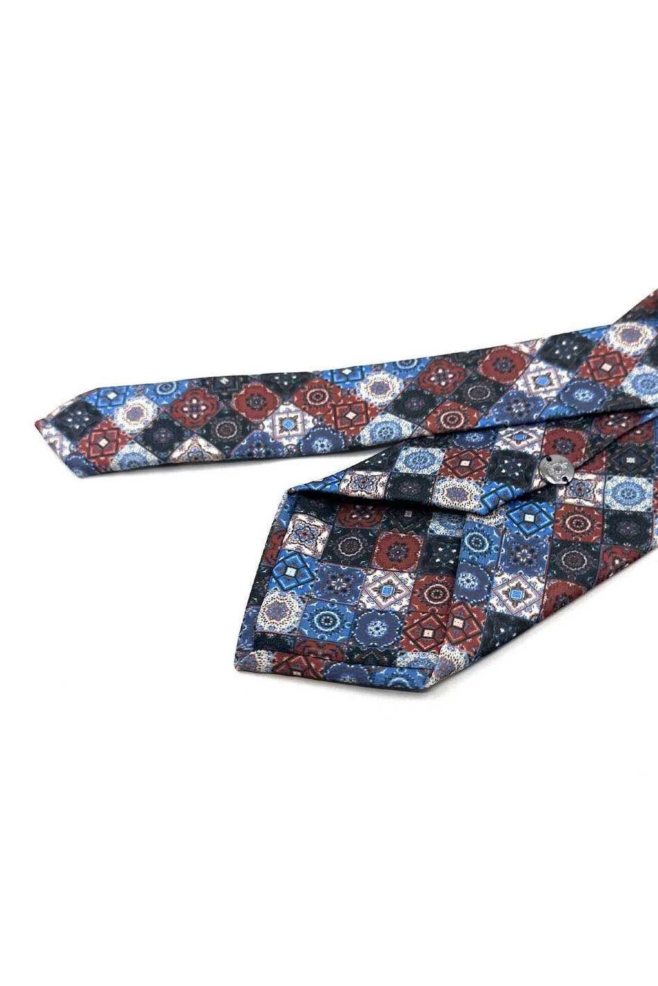 Çok Renkli Motif Desen Mendilli Klasik Kravat KK14054