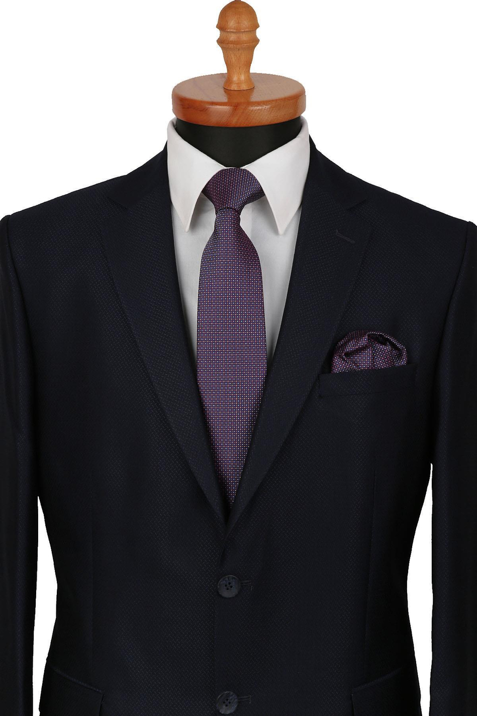 Çok Renkli Nokta Desen Mendilli Klasik Kravat KK9384