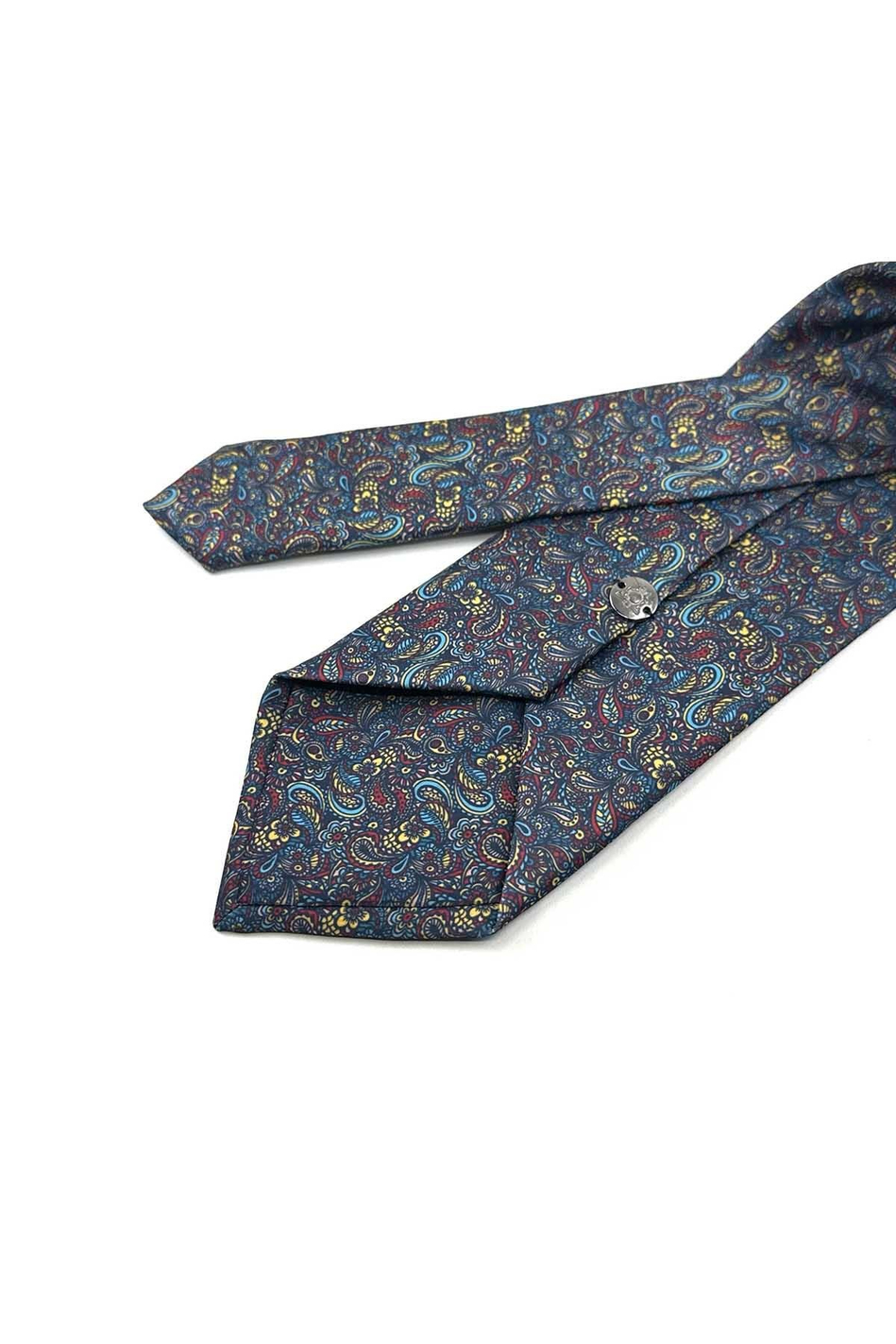 Çok Renkli Şal Desen Baskılı Mendilli Klasik Kravat KK13340