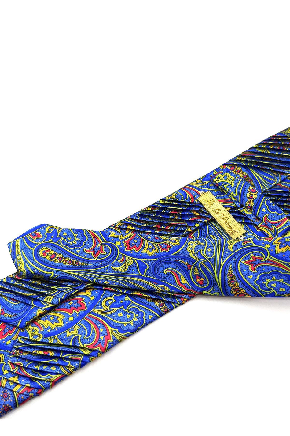 Çok Renkli Şal Desen İtalyan Piliseli İpek Kravat EST161