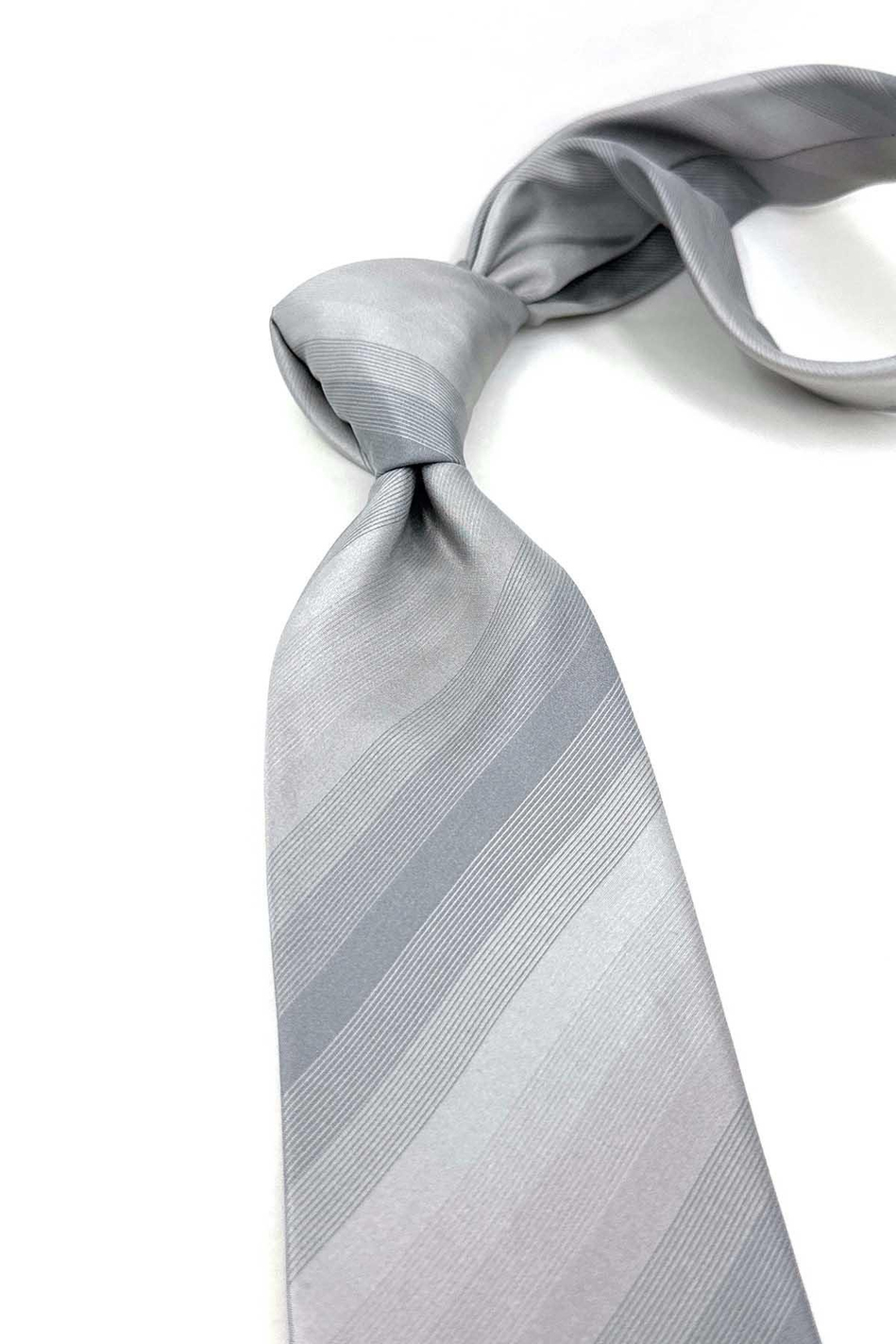 Coolnalen Style Gri Çizgi Desen İtalyan İpek Kravat İK1923