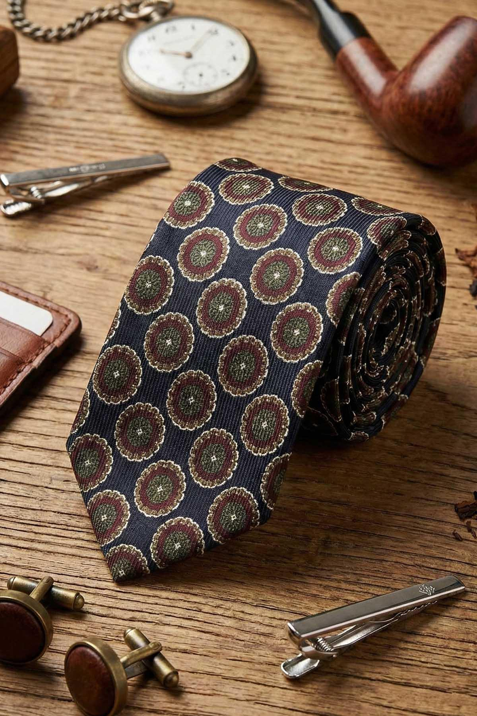 Creva Style Siyah Motif Desen İtalyan İpek Kravat İK2238