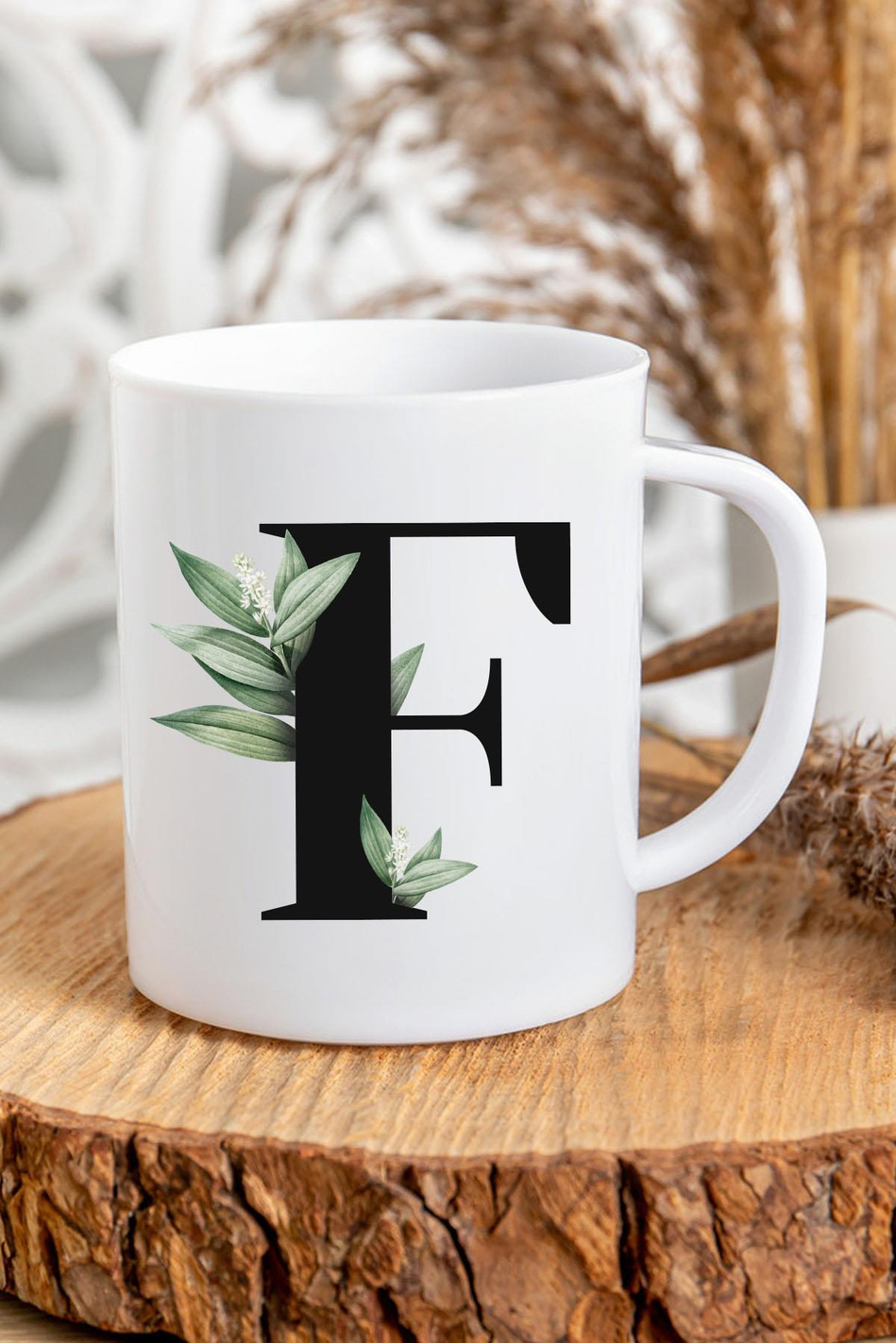 F Harfli Baş Harf Baskılı Kupa Bardak