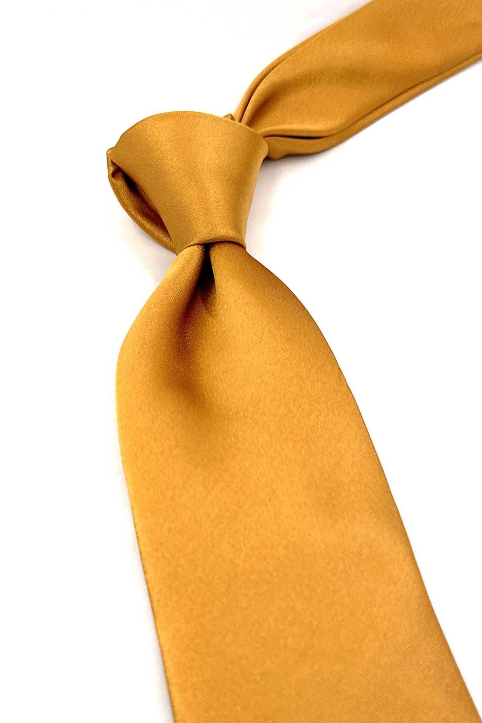 Finbarr Style Koyu Sarı Düz İtalyan İpek Kravat İK1920