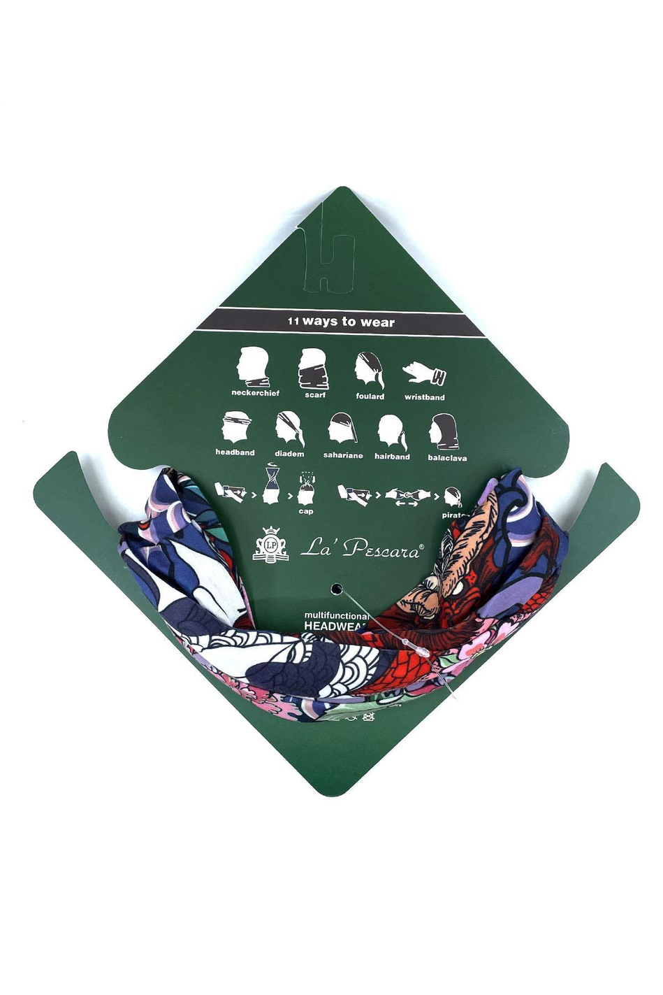 Floral Dragon Mavi Kırmızı Bandana BND39