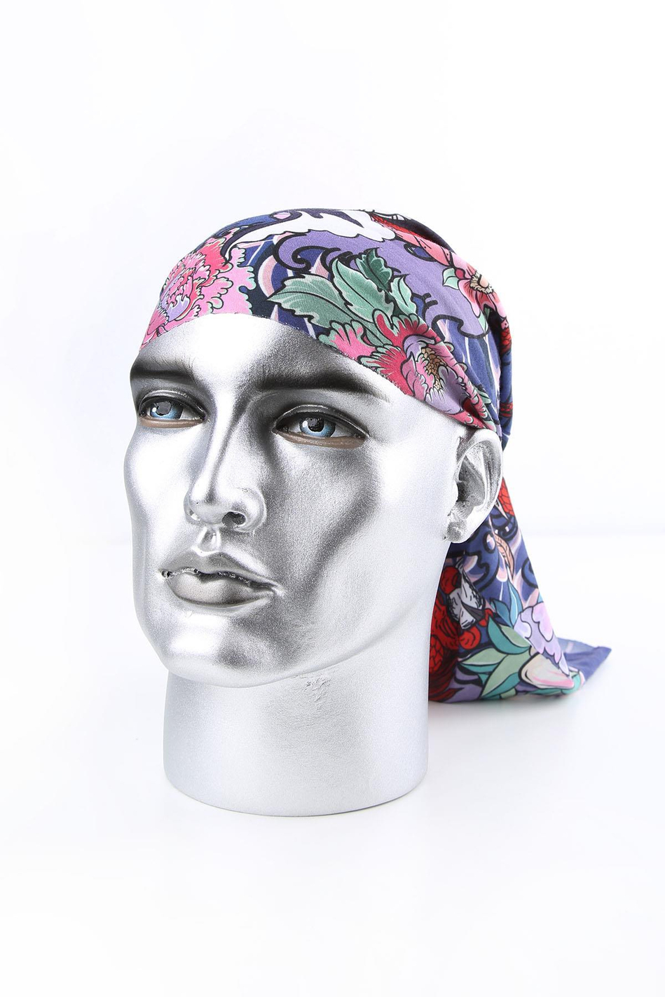 Floral Dragon Mavi Kırmızı Bandana BND39