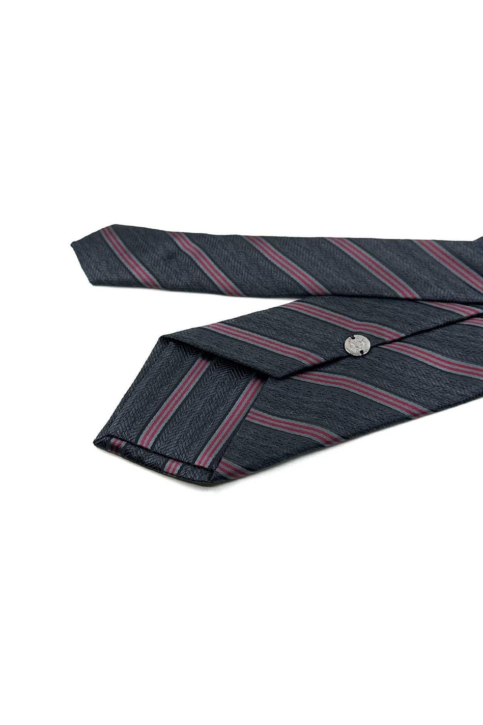 Füme Çizgi Desen Mendilli Klasik Kravat KK13191