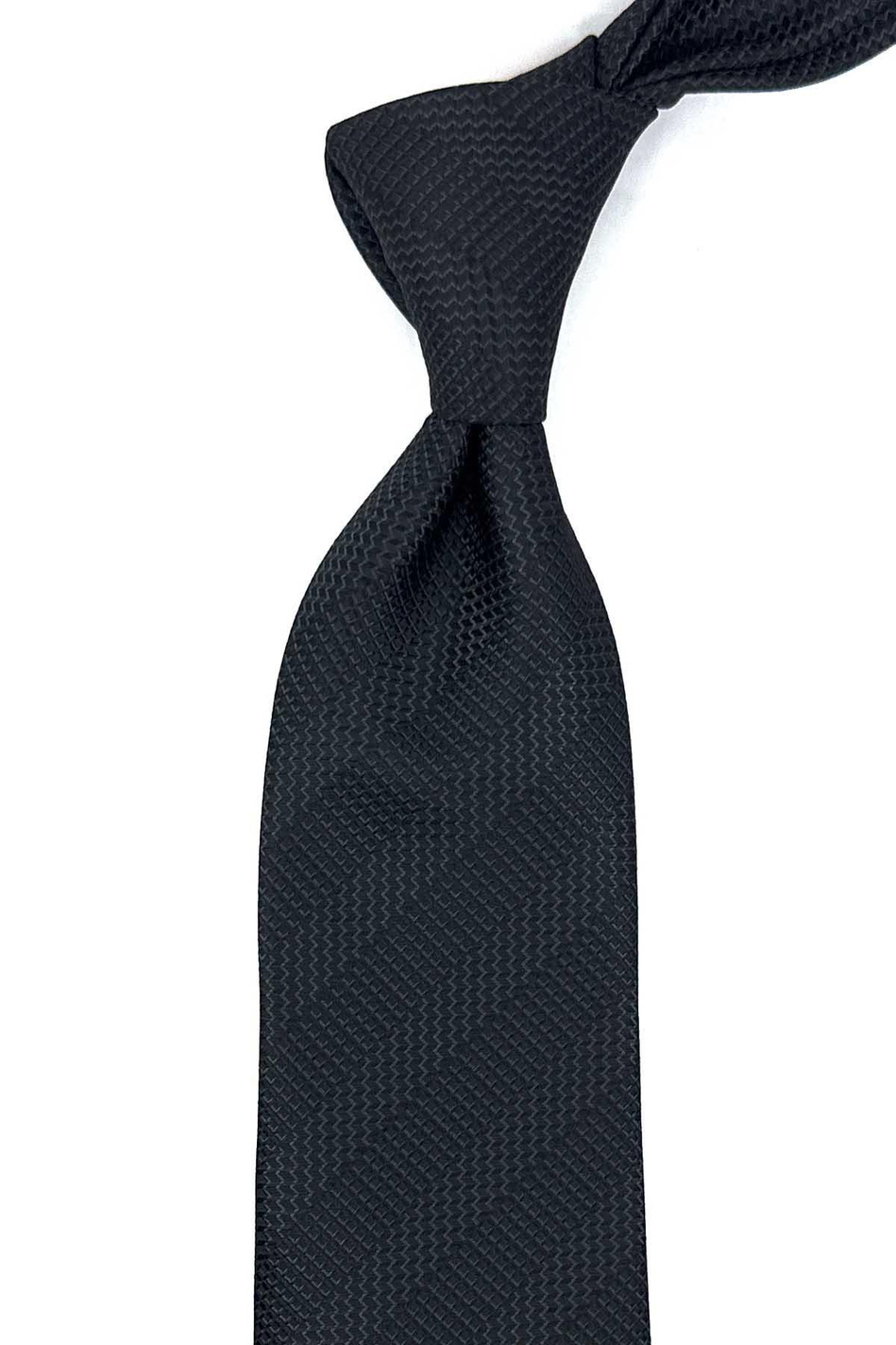 Füme Çizgi Desen Mendilli Klasik Kravat KK12434